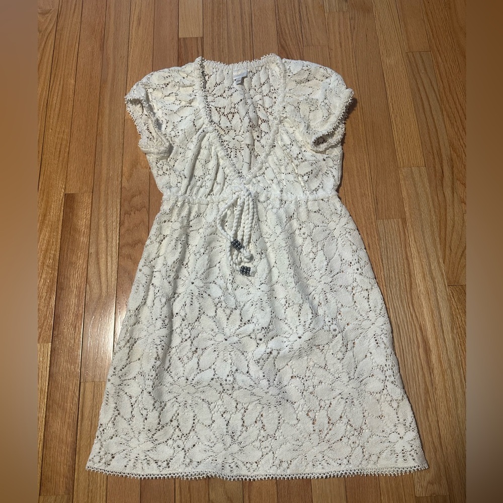Milly Cabana Beach Lace V-Neck Dress Size Small